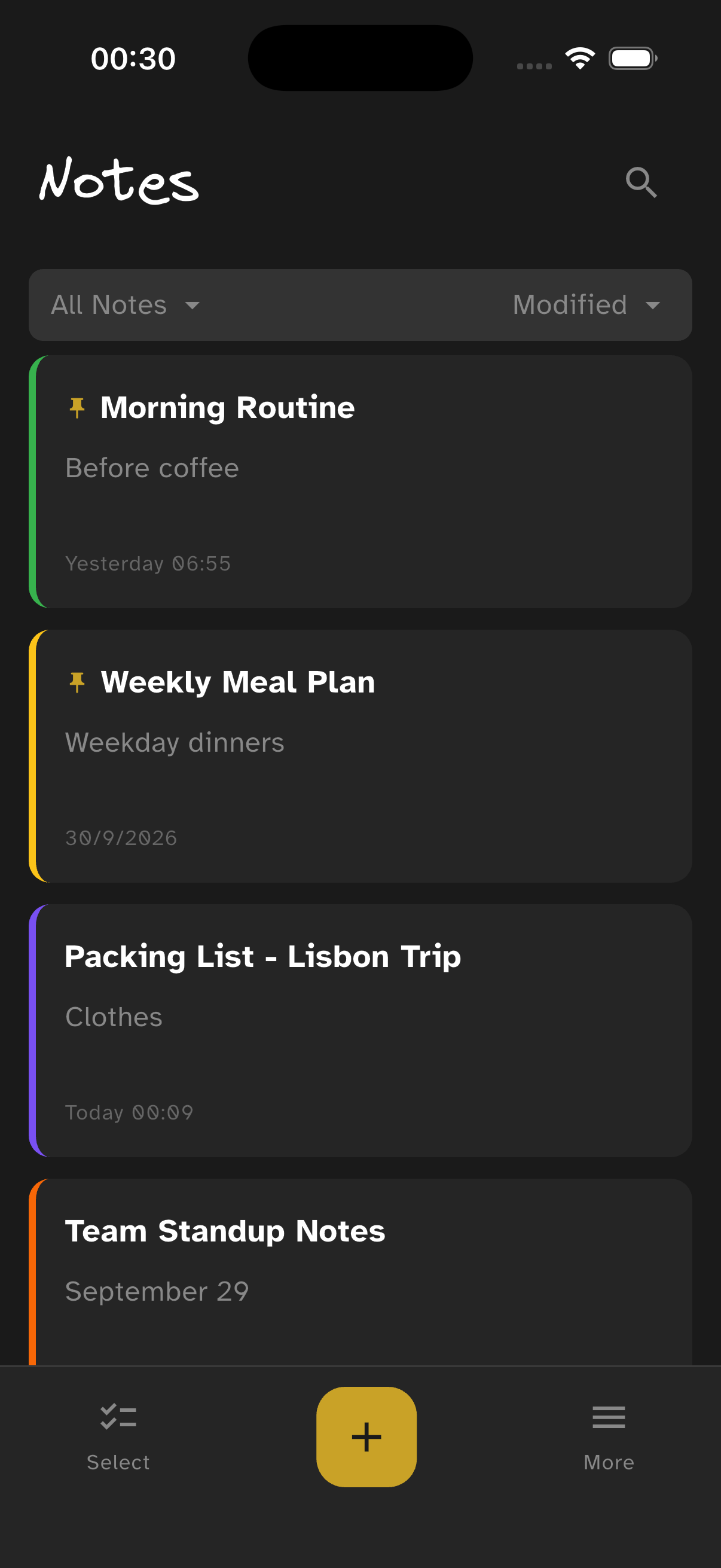 Home screen